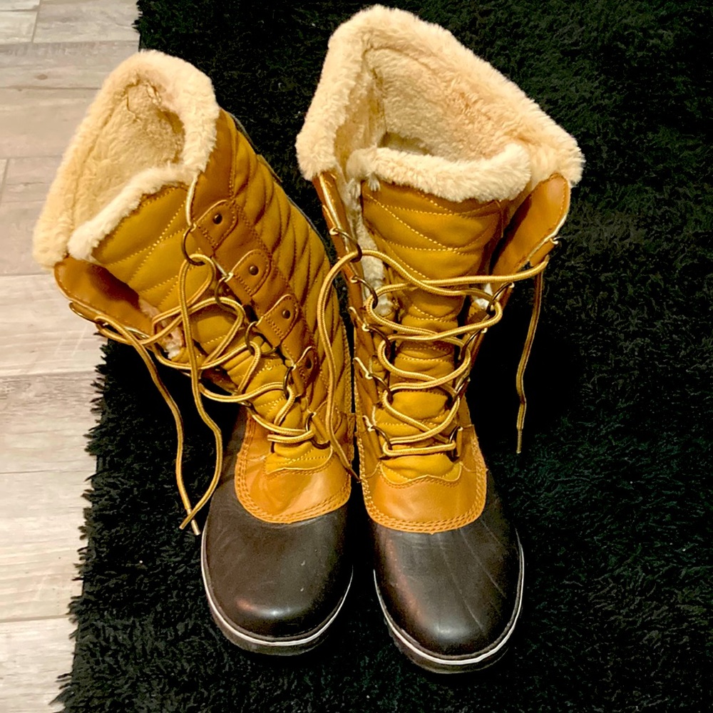 JBU Fur lined Waterproof Winter Snow Boots 9.5